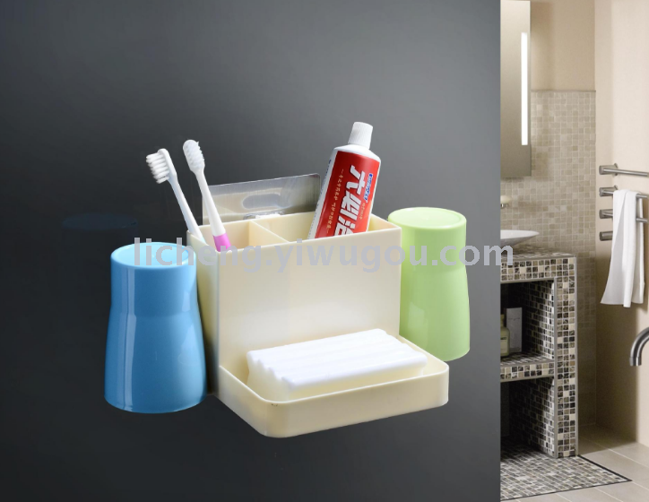 Toilet without&#039;m strength non - trace hanging bathroom toothbrush toothbrush rack cylinder toothbrush shelf sanitary ware