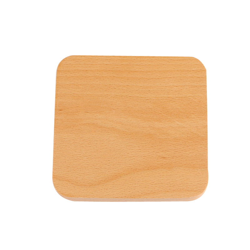 Beech Desktop Heat Insulation Coaster Square Wooden Coffee Pad Bowl and Dish Mat Wooden Teacup Mat Whole Wood