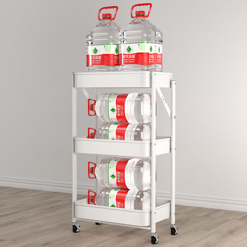 Folding Trolley Kitchen Shelf Multi-Layer Storage Rack Bathroom Bedroom Baby Products Mobile Storage Rack