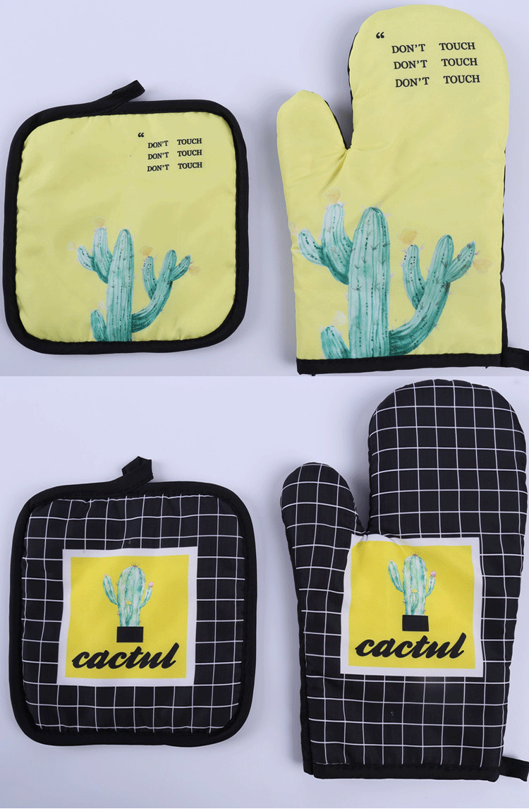Kitchen Microwave Oven Heat Insulation Anti-Hot Gloves Microwave Insulation Pad High Temperature Resistant Oven Anti-Scald Baking Gloves
