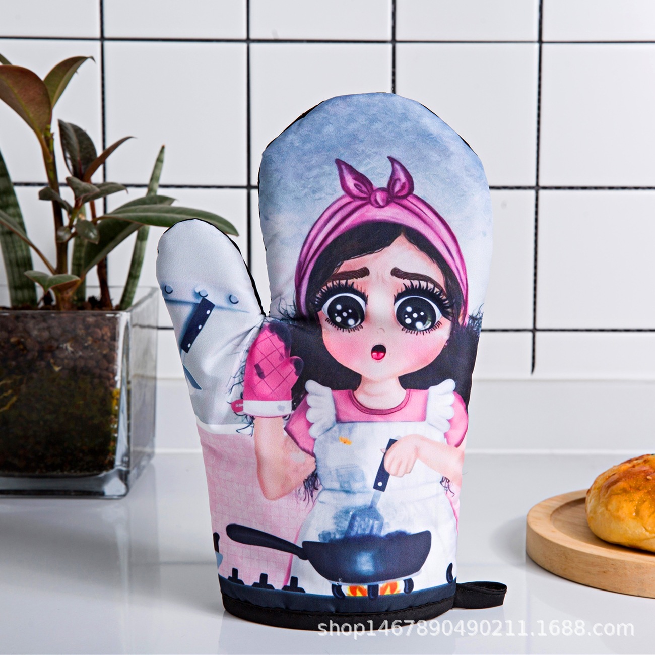 Kitchen Microwave Oven Heat Insulation Anti-Hot Gloves Microwave Insulation Pad High Temperature Resistant Oven Anti-Scald Baking Gloves