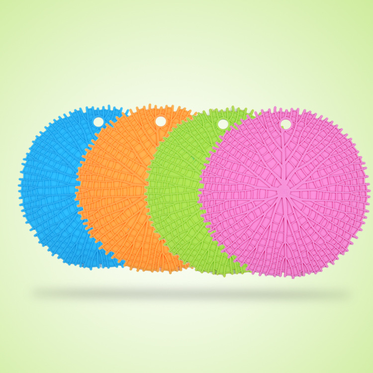 Padded round coasters candy colored table mat software silicone tree shape heat insulation pad table mat