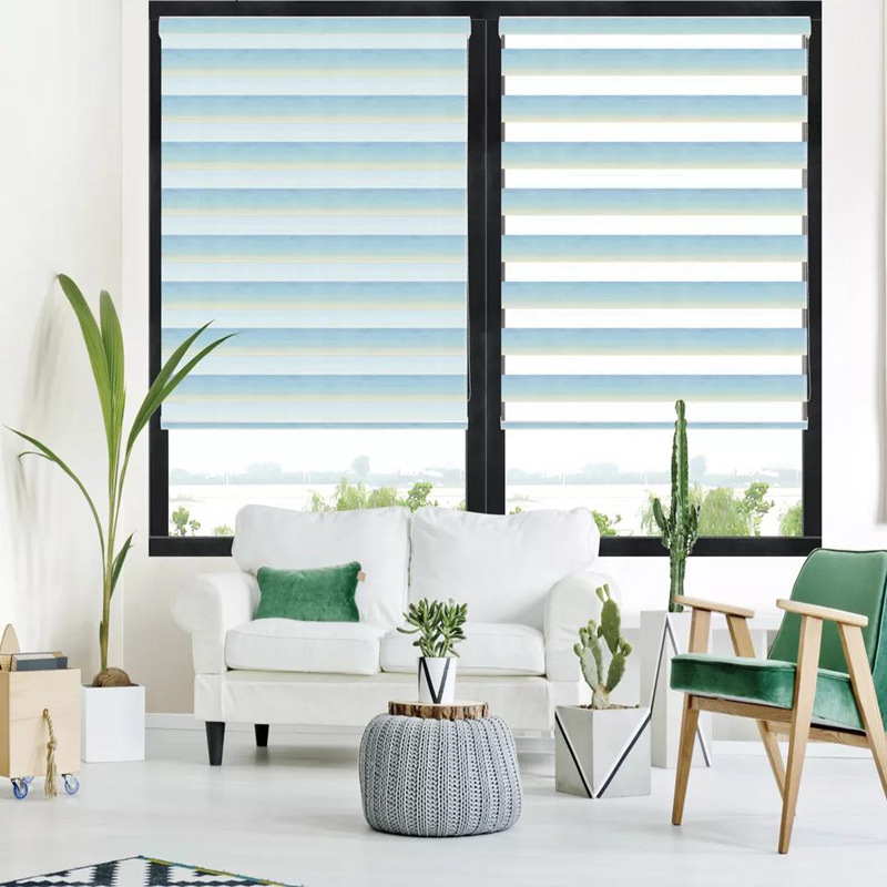 Factory Direct Sales High-Grade Gradient Color Soft Gauze Curtain Office Home Curtains Nordic Home Bathroom Customized Curtain