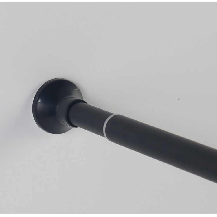 SOURCE Manufacturer Punch-Free Telescopic Rod Bathroom round Head Shower Curtain Rod Portiere Curtains Wardrobe Pole Clothing Rod Spring