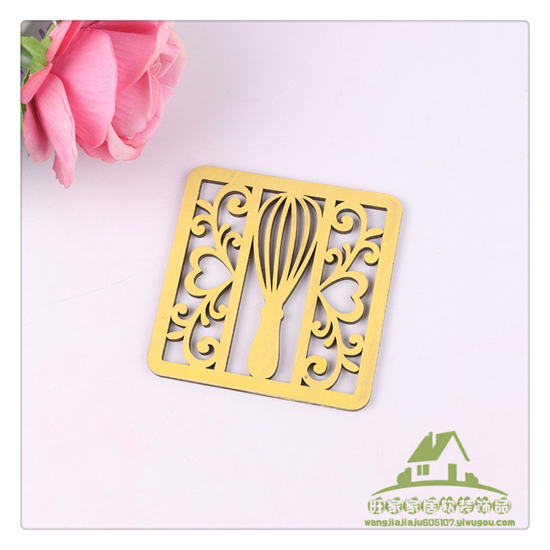 Creative hollow real wooden coasters ironing wood heat insulation bowl pad cartoon owl love