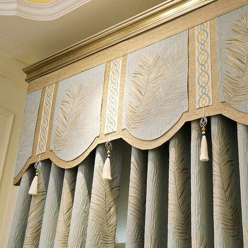 Factory Direct Sales New Chenille Jacquard Curtain High-End Living Room Bedroom Atmospheric Pastoral Nordic Curtains Finished Product