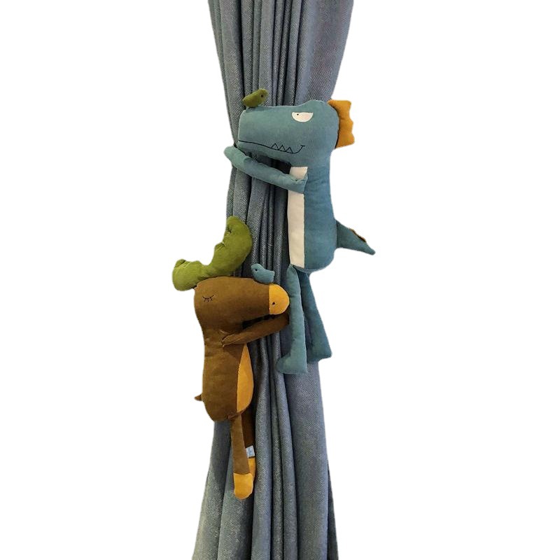 Cartoon Curtain Buckle Curtain Bandage a Pair of Animal Modeling Curtains Decoration a Pair of Animal Dolls Children&#039;s Room Decoration