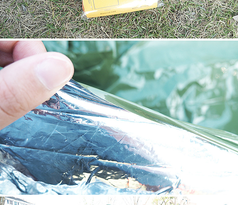 Cross-Border Spot PE Thickened Heat Insulation Insulation Emergency Blanket Emergency Tent First-Aid Sleeping Bags Outdoor Moisture Proof Pad Wholesale