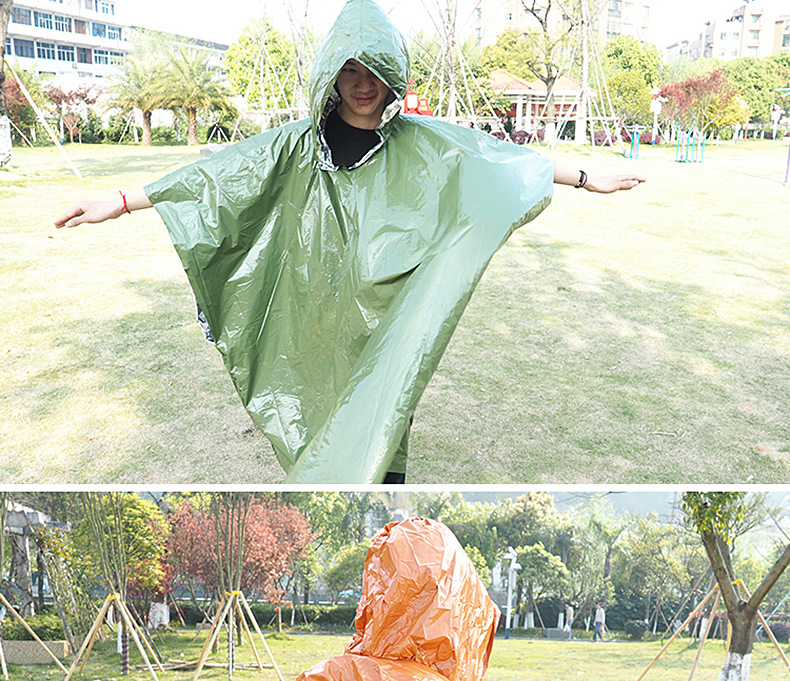 Cross-Border Spot PE Thickened Heat Insulation Insulation Emergency Blanket Emergency Tent First-Aid Sleeping Bags Outdoor Moisture Proof Pad Wholesale