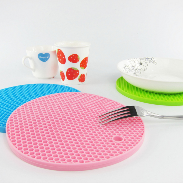 Honeycomb circular platinum silica gel table mat heat insulation pad thickening kitchen anti scald bowl pad pad