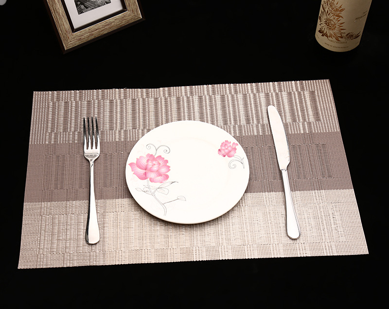 30*45 manufacturer direct selling hotel PVC woven heat insulation pad fashion and household tesling cup cushion for western food. 30*45 manufacturer direct selling hotel PVC woven heat insulation pad fashion and household tesling cup cushion for western food.