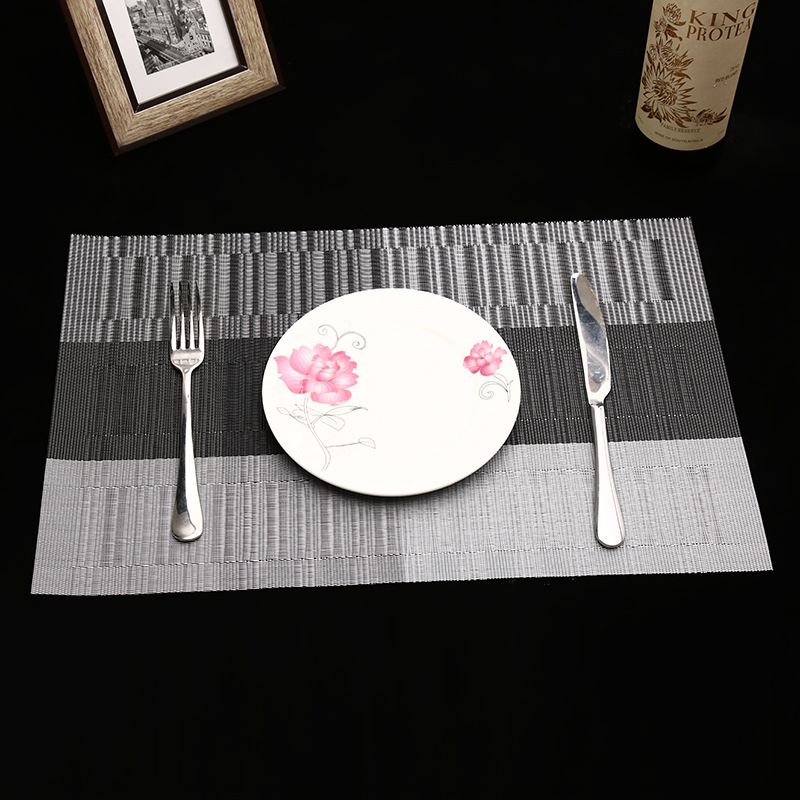 30*45 manufacturer direct selling hotel PVC woven heat insulation pad fashion and household tesling cup cushion for western food. 30*45 manufacturer direct selling hotel PVC woven heat insulation pad fashion and household tesling cup cushion for western food.