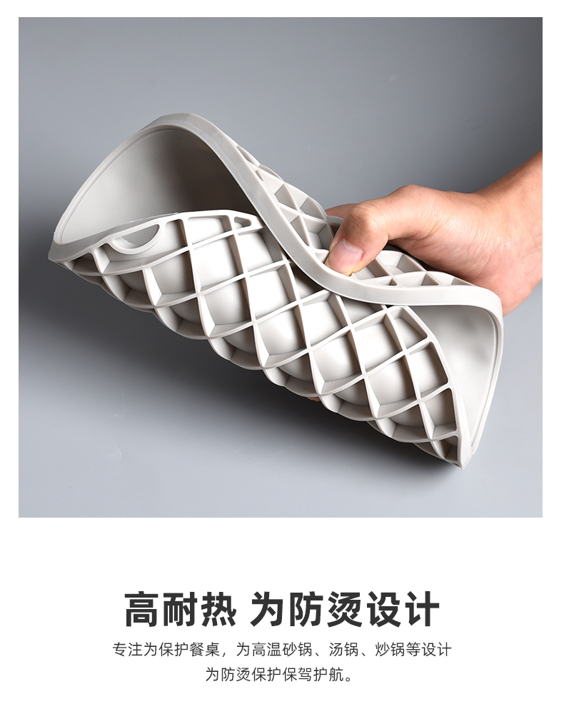 Thickened Silicone Thermal Insulation Pad High Temperature Resistant Dining Table Cushion Non-Slip and Hot Casserole Mat Plate Mat Kitchen Vegetable Mat Heat Shielding Pad