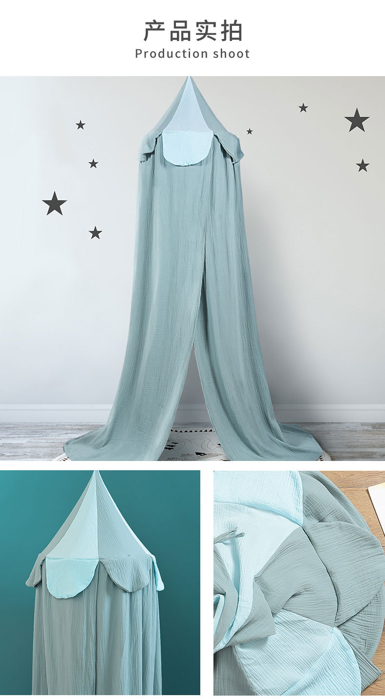 Court Style Ins Nordic Dream Bed Curtain Tide Pure Cotton Double Crepe Children Dome Mosquito Nets Light Blocking Bed Curtains Wholesale Court Style Ins Nordic Dream Bed Curtain Tide Pure Cotton Double Crepe Children Dome Mosquito Nets Light Blocking Bed Curtains Wholesale