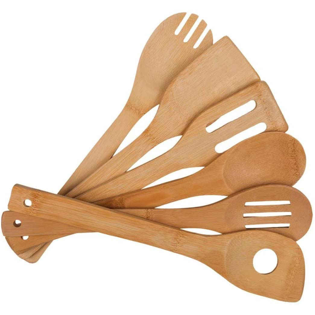 Factory Direct Sales Bamboo Non-Stick Spatula Square Shovel Cooking Bamboo Spatula Kitchen Supplies Cooking Spoon and Shovel Set