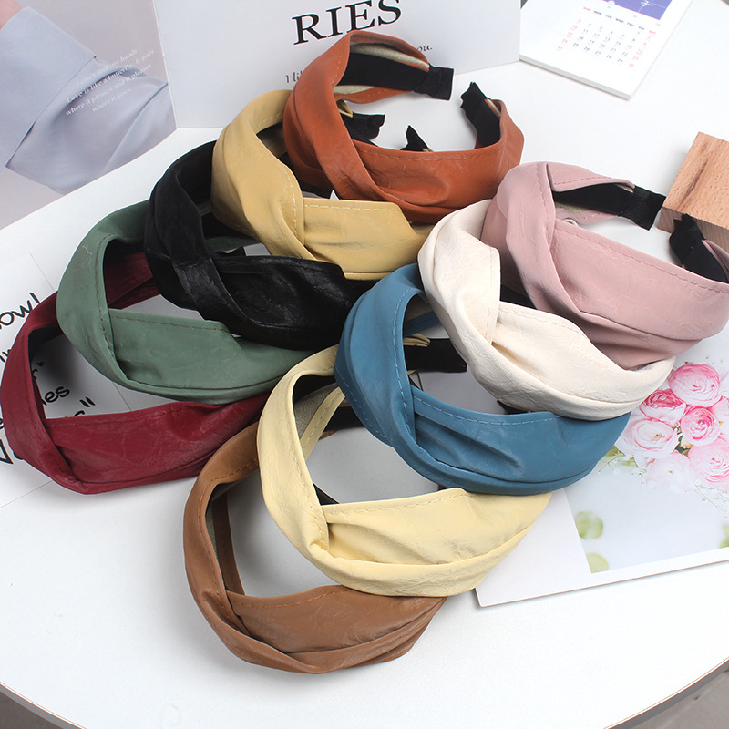 Korean New High-End All-Match Big Wave Color Cross-Knotted Wide Brim Hair Band Headband Korean Hair Accessories Head Buckle Ladies Korean New High-End All-Match Big Wave Color Cross-Knotted Wide Brim Hair Band Headband Korean Hair Accessories Head Buckle Ladies