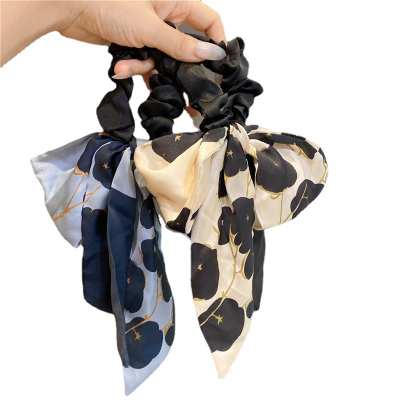 Korean Net Red Wave Point Bow Streamer Hair Tie Female Japanese Hair Band Tie Hair Rope Head Rope Headdress Bandeau Not Hurt Hair