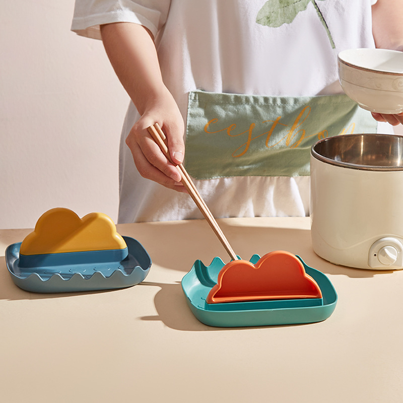 Kitchen Table Water Pot Cover Rack Kitchen Table Oil-Proof Plate Lid Holder Chopping Board Rack Spatula and Soup Spoon Storage Rack