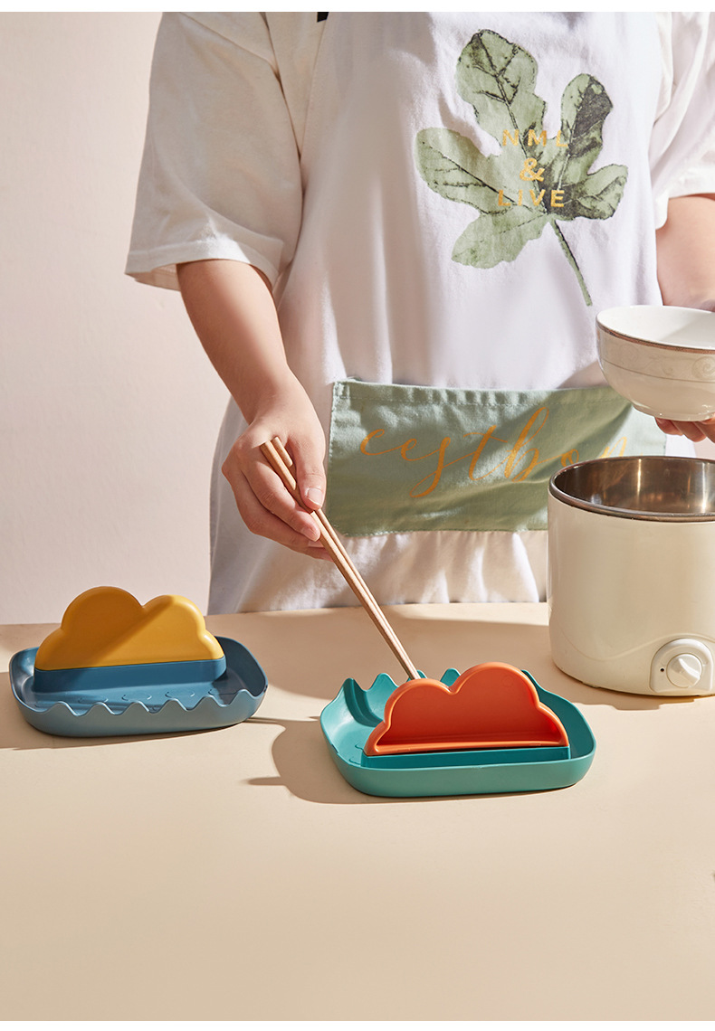 Kitchen Table Water Pot Cover Rack Kitchen Table Oil-Proof Plate Lid Holder Chopping Board Rack Spatula and Soup Spoon Storage Rack