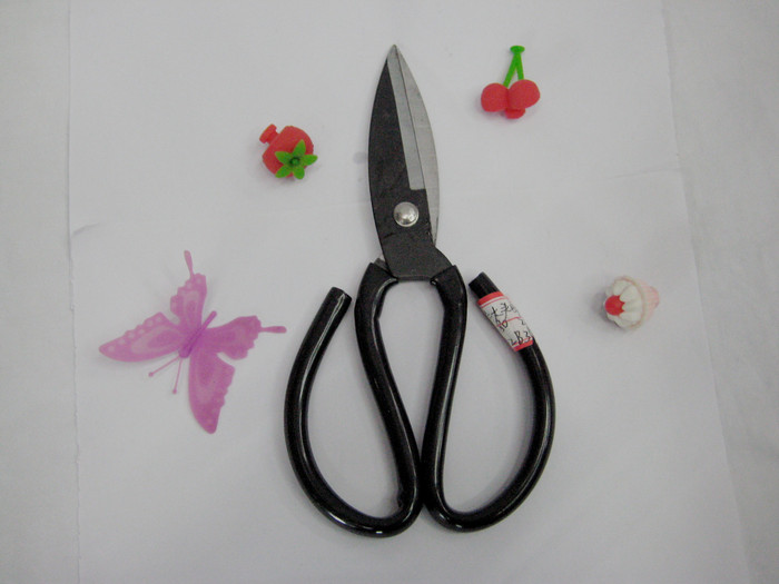 Factory direct KW-the short metal cutting scissors cloth cut in civilian leather trim red sleeve s