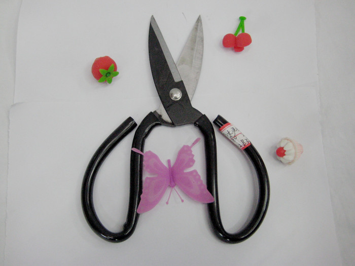 Factory direct KW-the short metal cutting scissors cloth cut in civilian leather trim red sleeve s