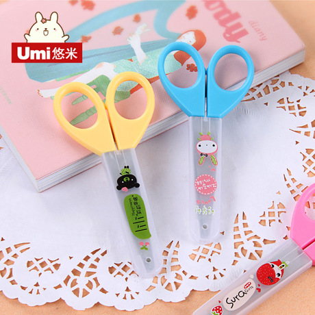 Yinfeng Safety Scissors Creative Stationery Lily Happy Children Cartoon Paper Cutter Handmade Work Art Knife Wholesale