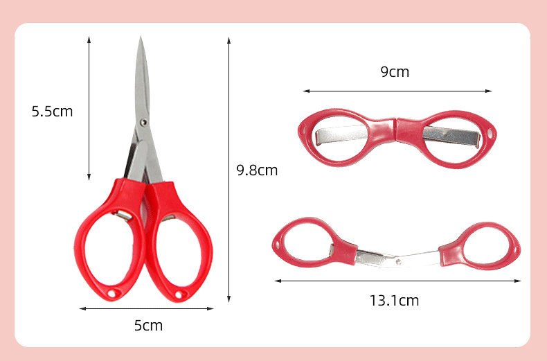 Multifunctional Folding Household Scissors Stainless Steel Glasses Scissors 8-Word Scissors Glasses Scissors Outdoor Fishing Fishing Line Scissors