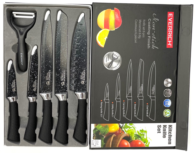 Kitchen Knife Kit 6-Piece Gift Gift Box Household Sharp Kitchen Knife Kitchen Knife Scissors Fruit Knife Tools for Cutting Fruit
