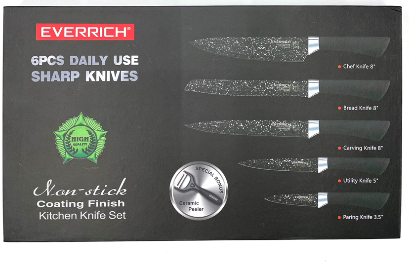 Kitchen Knife Kit 6-Piece Gift Gift Box Household Sharp Kitchen Knife Kitchen Knife Scissors Fruit Knife Tools for Cutting Fruit