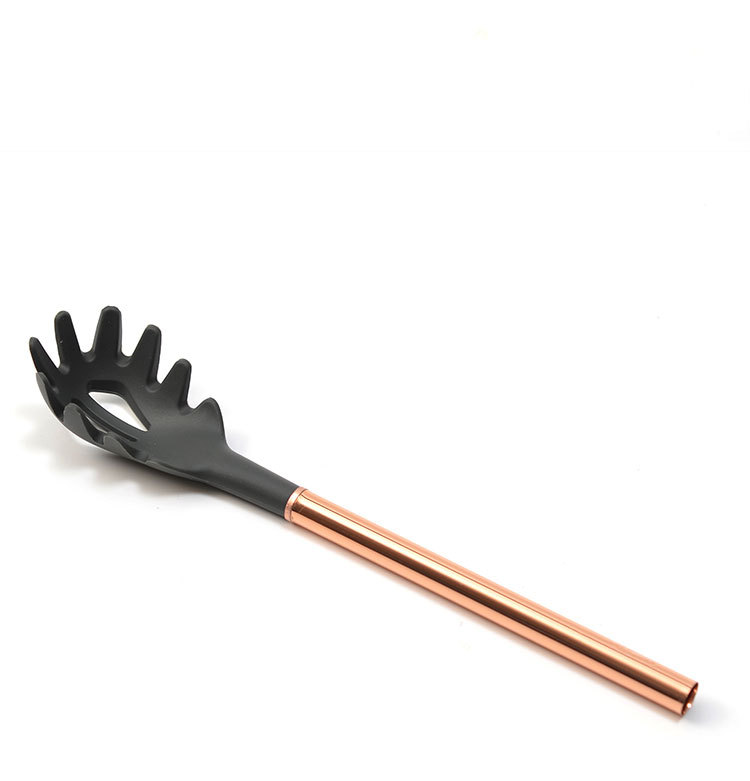 Silicone Kitchenware Nine-Piece Set Stainless Steel Rose Gold Handle Electroplating Craft Spatula Silicone Spatula Cooking Spoon