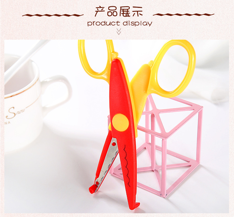 Children's Scissors Safety Manual Scissor Kindergarten Handmade DIY Scissors round Head Paper Cutting Student Plastic Scissors Wholesale