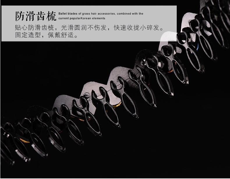 Korean Style New Toothed Non-Slip Rhinestone Headband Fashion Simple Hot Wave Crystal Headband Hair Clip Headdress