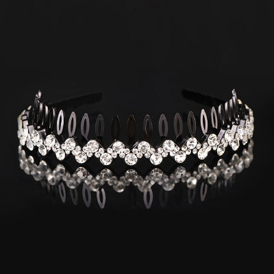 Korean Style New Toothed Non-Slip Rhinestone Headband Fashion Simple Hot Wave Crystal Headband Hair Clip Headdress Korean Style New Toothed Non-Slip Rhinestone Headband Fashion Simple Hot Wave Crystal Headband Hair Clip Headdress