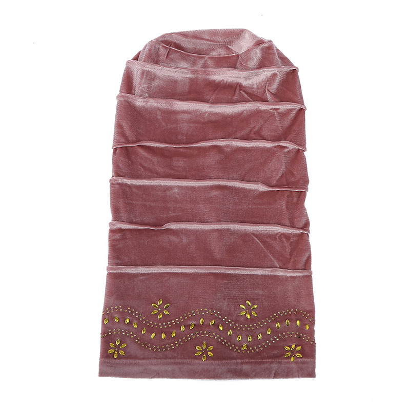 Factory Wholesale New Hair Cap European and American Temperament Hat Omasum Long Cap Wave Hot Drilling Tam-O&#039;-Shanter Nightcap