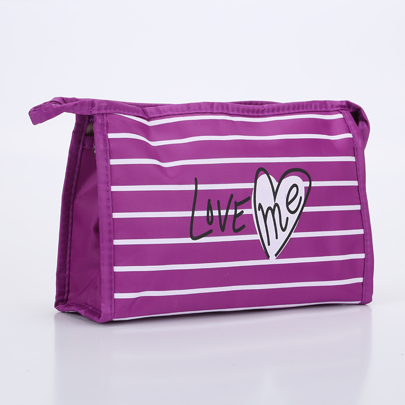 Hot-selling stripe heart briefcase nylon hand bag cosmetic bag cosmetic bag wash bag storage bag