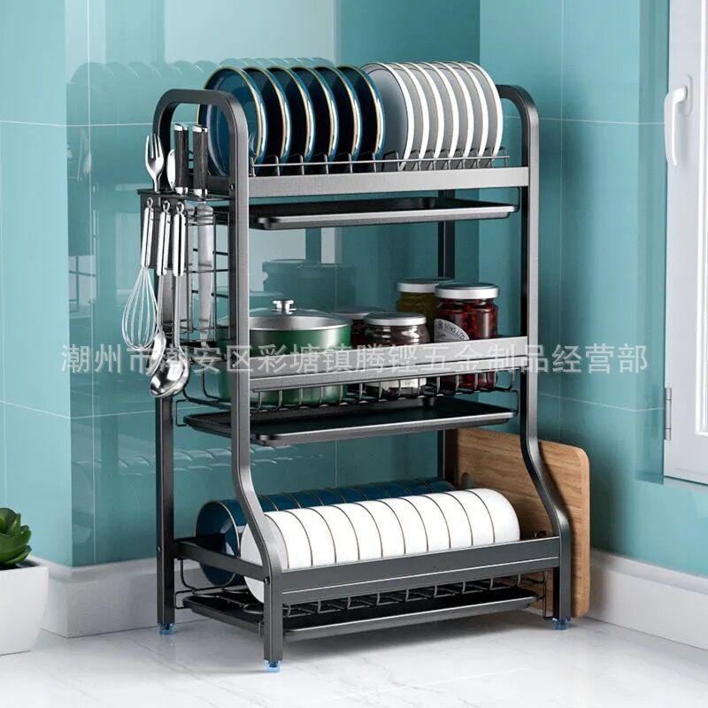 Stainless Steel Sink Storage Shelf Sink Dish Rack Tableware Draining Rack Kitchen Spatula Tableware Storage Rack