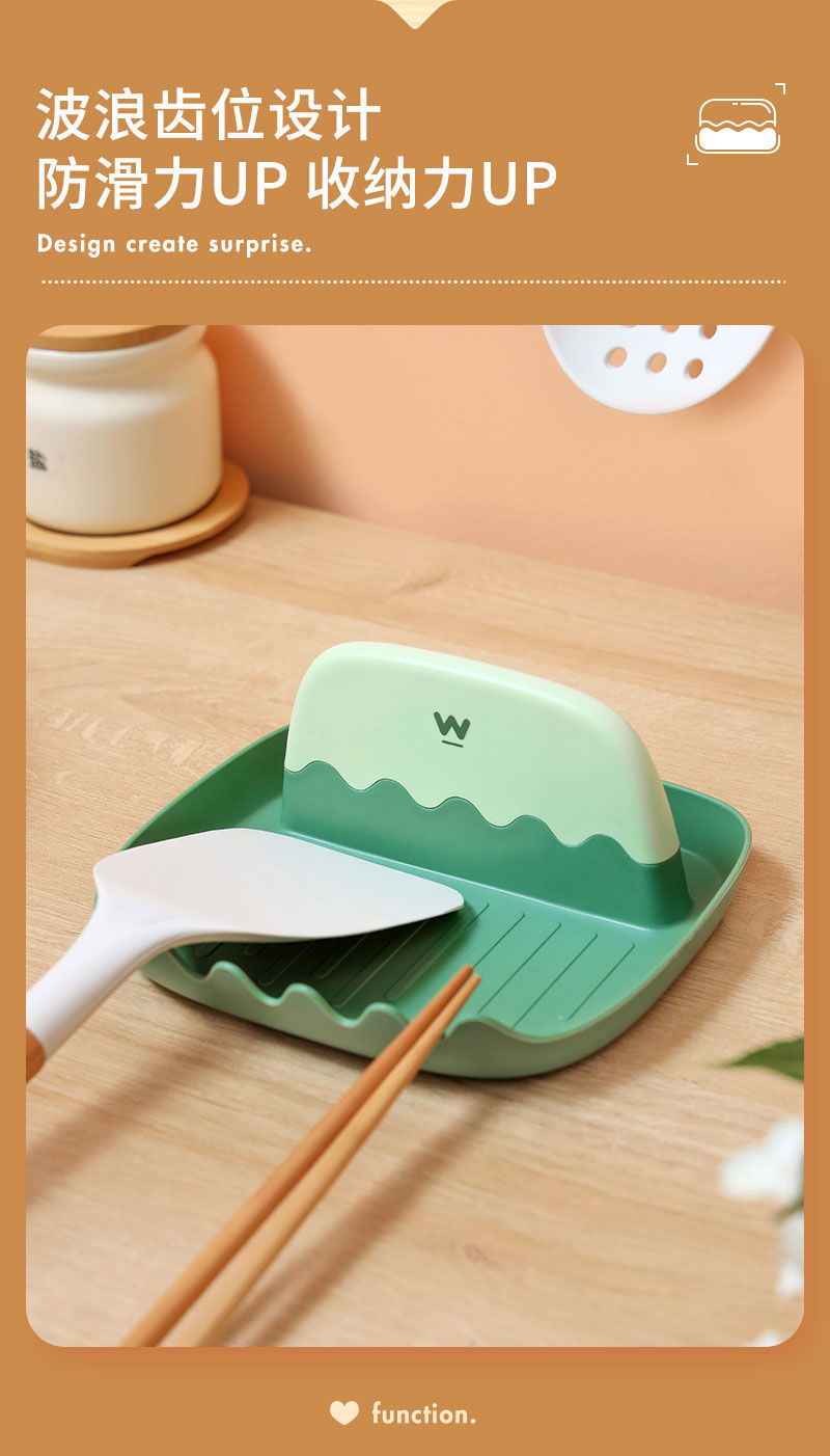 Pot Cover Rack Desktop Kitchen Countertop with Water Collection Tray Household Lid Holder Chopping Board Rack Spatula and Soup Spoon Storage Rack