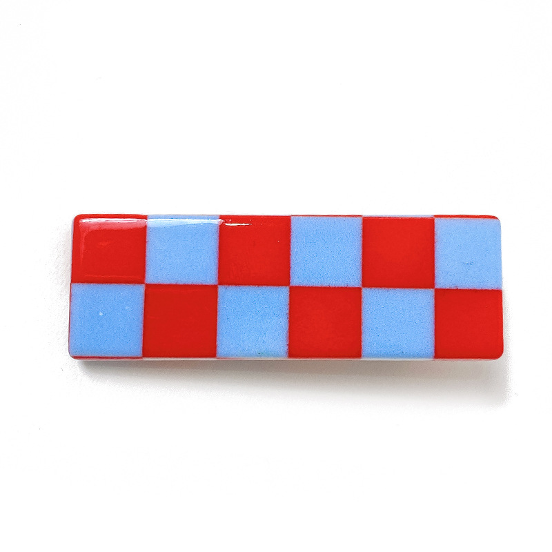 New Wave Chessboard Plaid Barrettes Sweet All-Matching Bang Clip Color Plaid Hair Clip Side Clip Internet Celebrity Hair Accessories Female Fashion