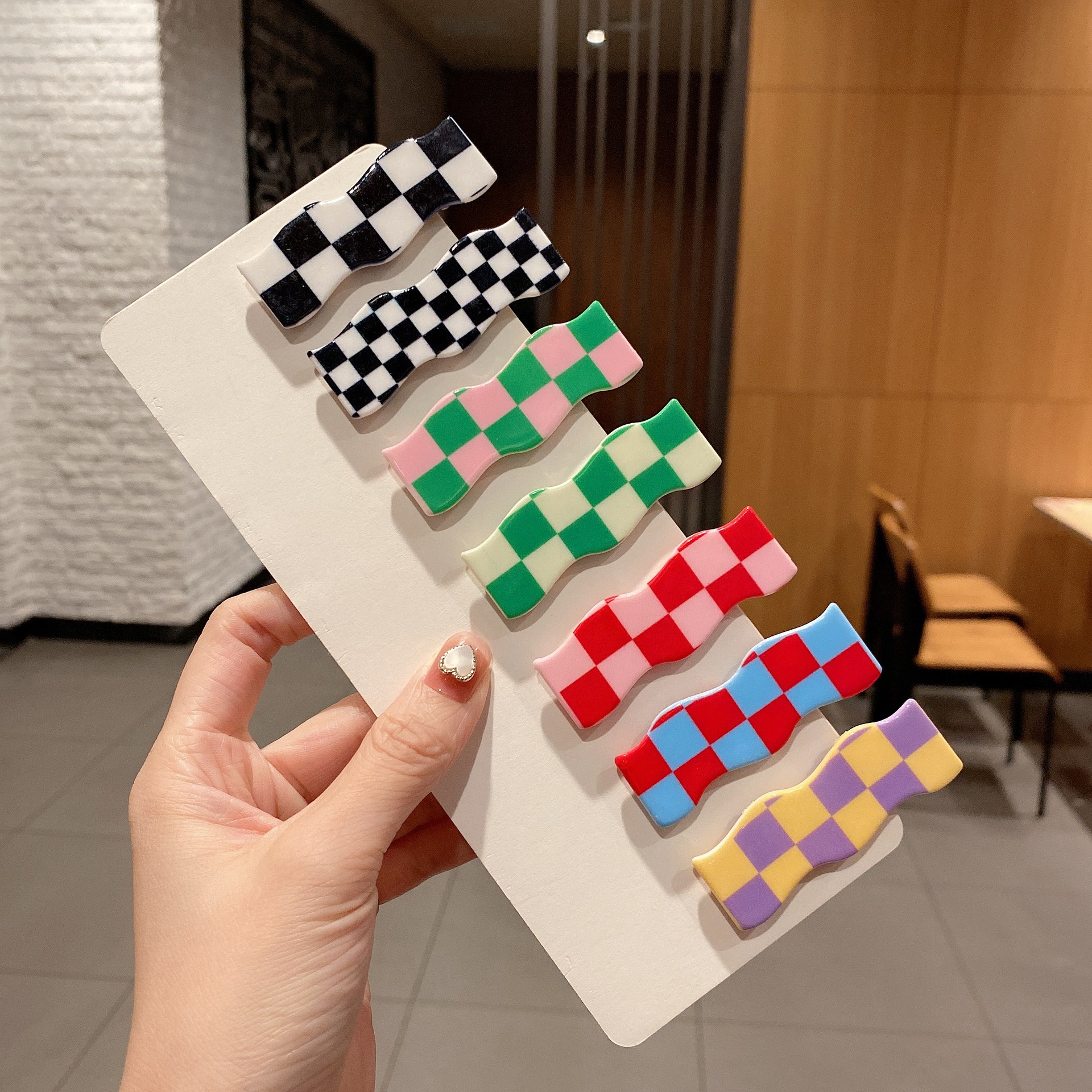 New Wave Chessboard Plaid Barrettes Sweet All-Matching Bang Clip Color Plaid Hair Clip Side Clip Internet Celebrity Hair Accessories Female Fashion New Wave Chessboard Plaid Barrettes Sweet All-Matching Bang Clip Color Plaid Hair Clip Side Clip Internet Celebrity Hair Accessories Female Fashion