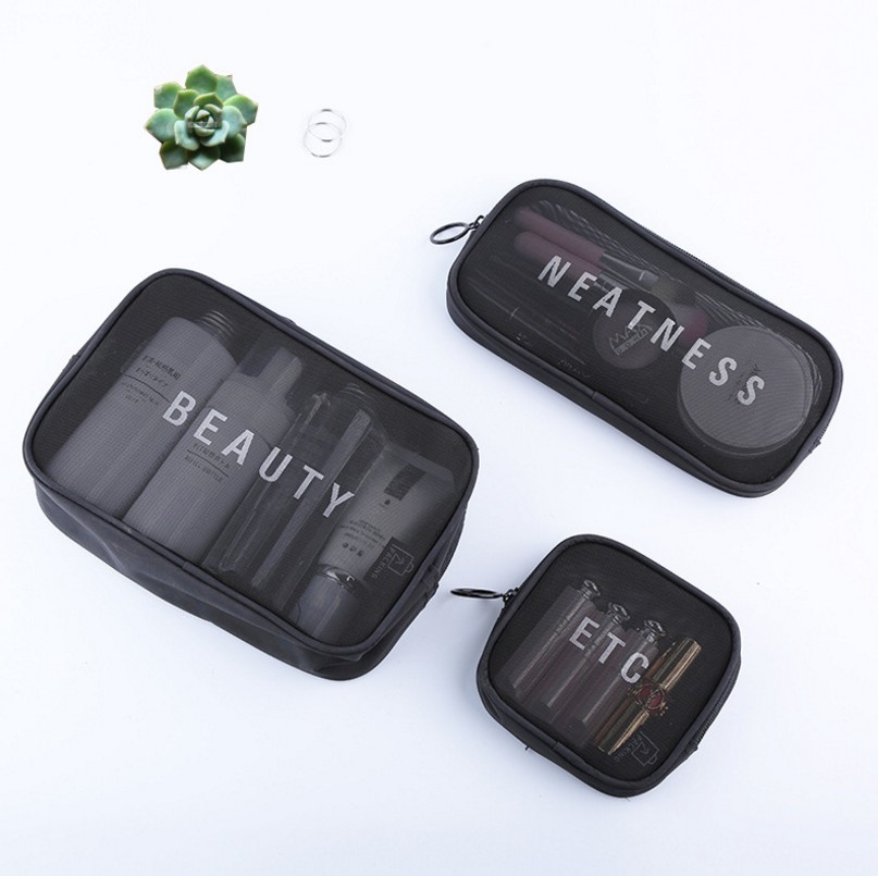 Travel Cosmetic Bag Large and Small Portable Storage Bag Cosmetic Bag Women&#039;s Transparent Mesh Toiletry Bag