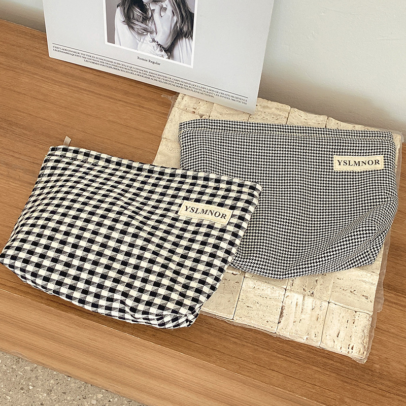 Cosmetic Bag Hand-Held Flat Bag Portable Korean Storage Bag Cosmetics Storage Bag Can Be Customized Logo Factory Foreign Trade