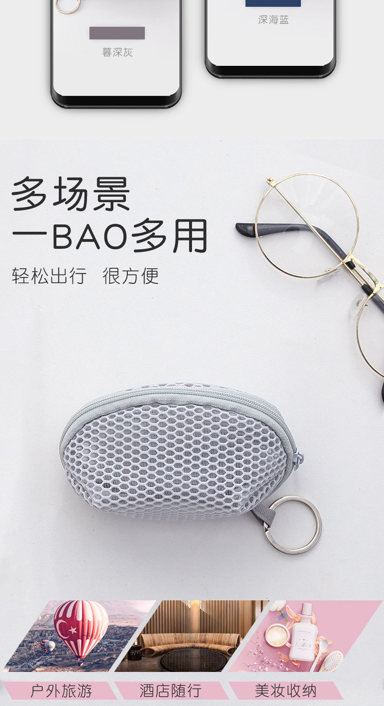 Hanging Three-Dimensional Net Pocket Coin Purse Key Case Cosmetic Egg Dustproof Storage Bag Convenient Mini Cosmetic Bag Hanging Three-Dimensional Net Pocket Coin Purse Key Case Cosmetic Egg Dustproof Storage Bag Convenient Mini Cosmetic Bag