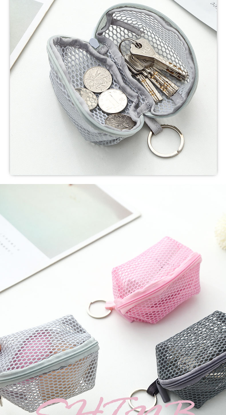 Hanging Three-Dimensional Net Pocket Coin Purse Key Case Cosmetic Egg Dustproof Storage Bag Convenient Mini Cosmetic Bag Hanging Three-Dimensional Net Pocket Coin Purse Key Case Cosmetic Egg Dustproof Storage Bag Convenient Mini Cosmetic Bag