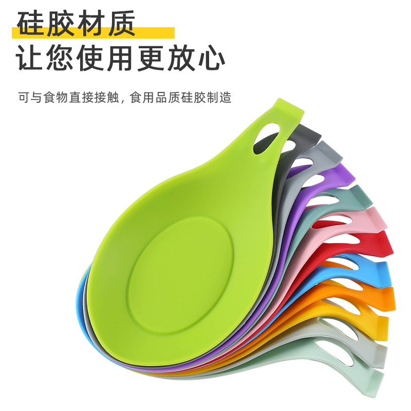 Silicone Small Size Spoon Mat Spatula Spoon Mat Kitchenware More Spoon Pad Heat Proof Mat Soy Sauce Dish Snack Plate
