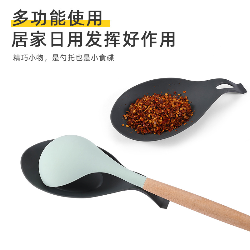 Silicone Small Size Spoon Mat Spatula Spoon Mat Kitchenware More Spoon Pad Heat Proof Mat Soy Sauce Dish Snack Plate