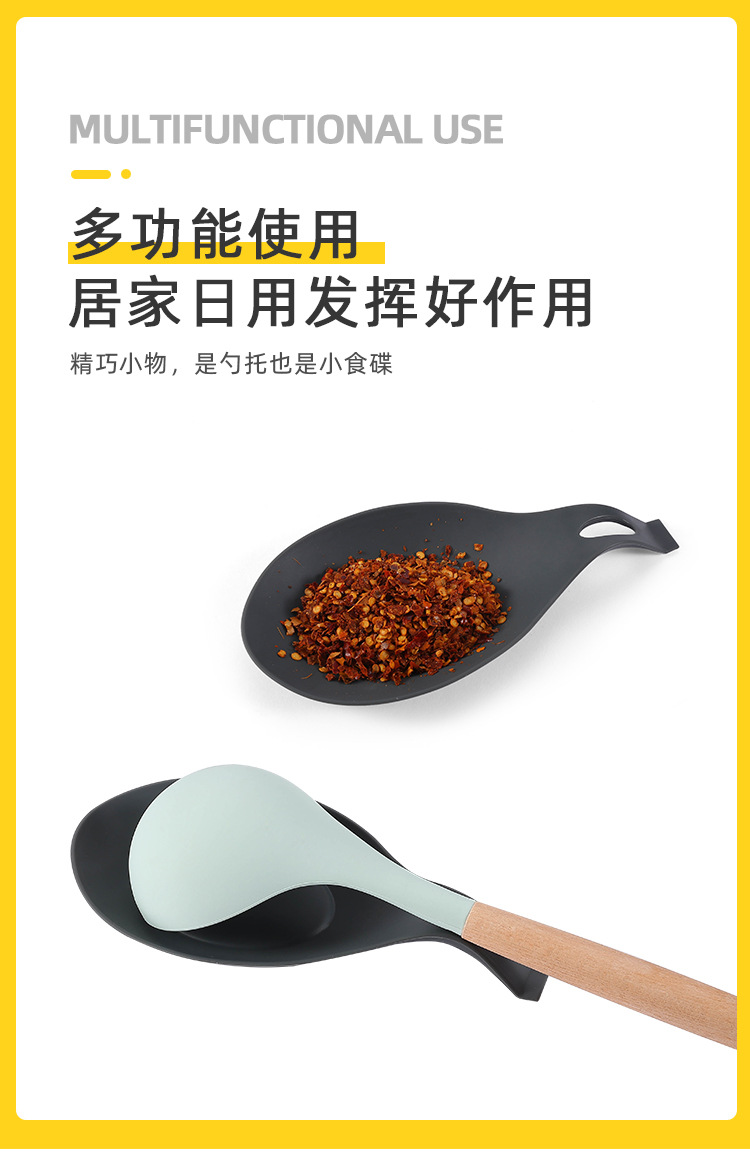 Silicone Small Size Spoon Mat Spatula Spoon Mat Kitchenware More Spoon Pad Heat Proof Mat Soy Sauce Dish Snack Plate