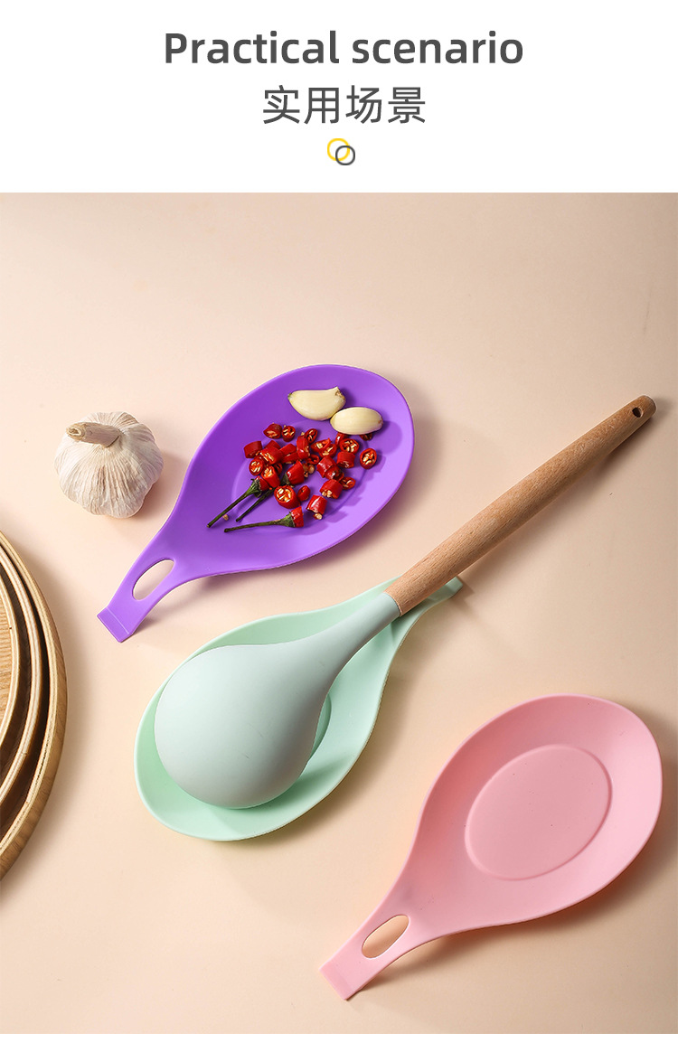 Silicone Small Size Spoon Mat Spatula Spoon Mat Kitchenware More Spoon Pad Heat Proof Mat Soy Sauce Dish Snack Plate