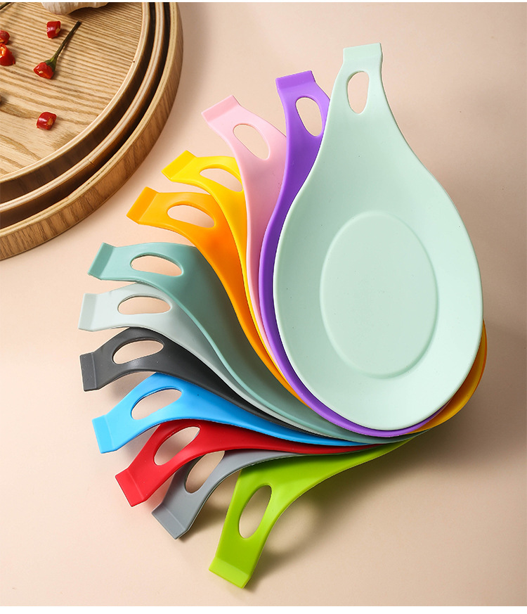 Silicone Small Size Spoon Mat Spatula Spoon Mat Kitchenware More Spoon Pad Heat Proof Mat Soy Sauce Dish Snack Plate