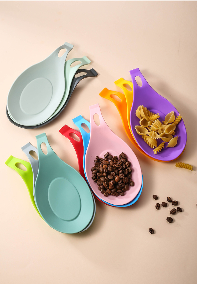Silicone Small Size Spoon Mat Spatula Spoon Mat Kitchenware More Spoon Pad Heat Proof Mat Soy Sauce Dish Snack Plate