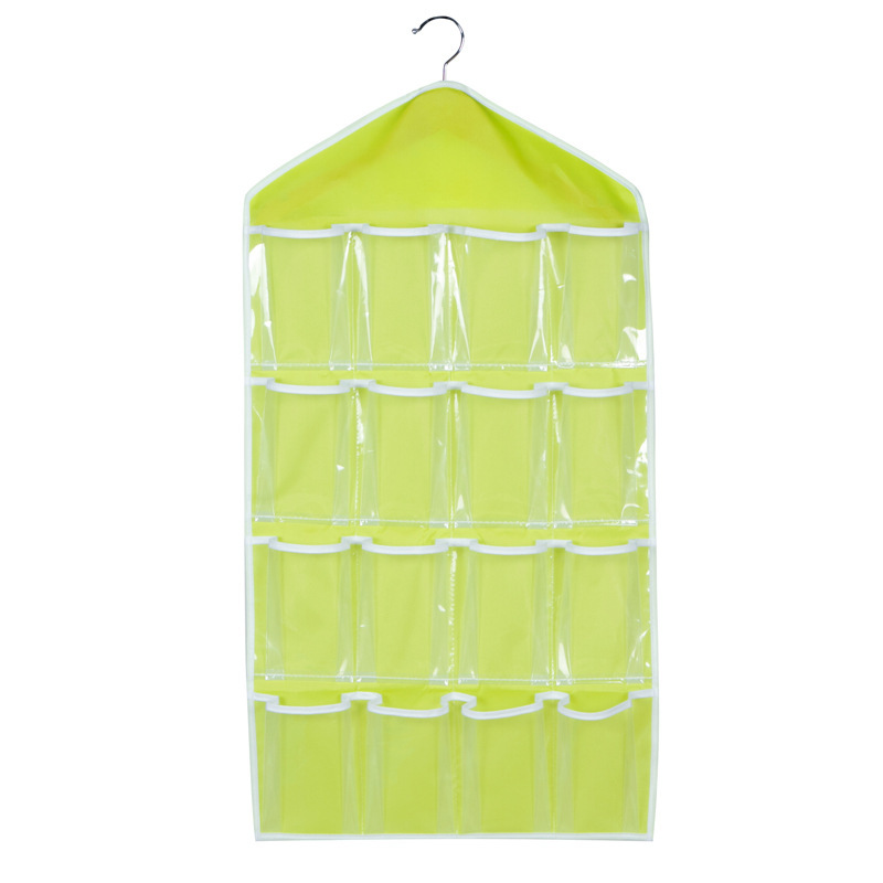 16 Grid Hanging Bag Socks Underwear Storage Classification Organizer Storage Bags behind the Door Wardrobe Storage Bag Sundries Storage Bag